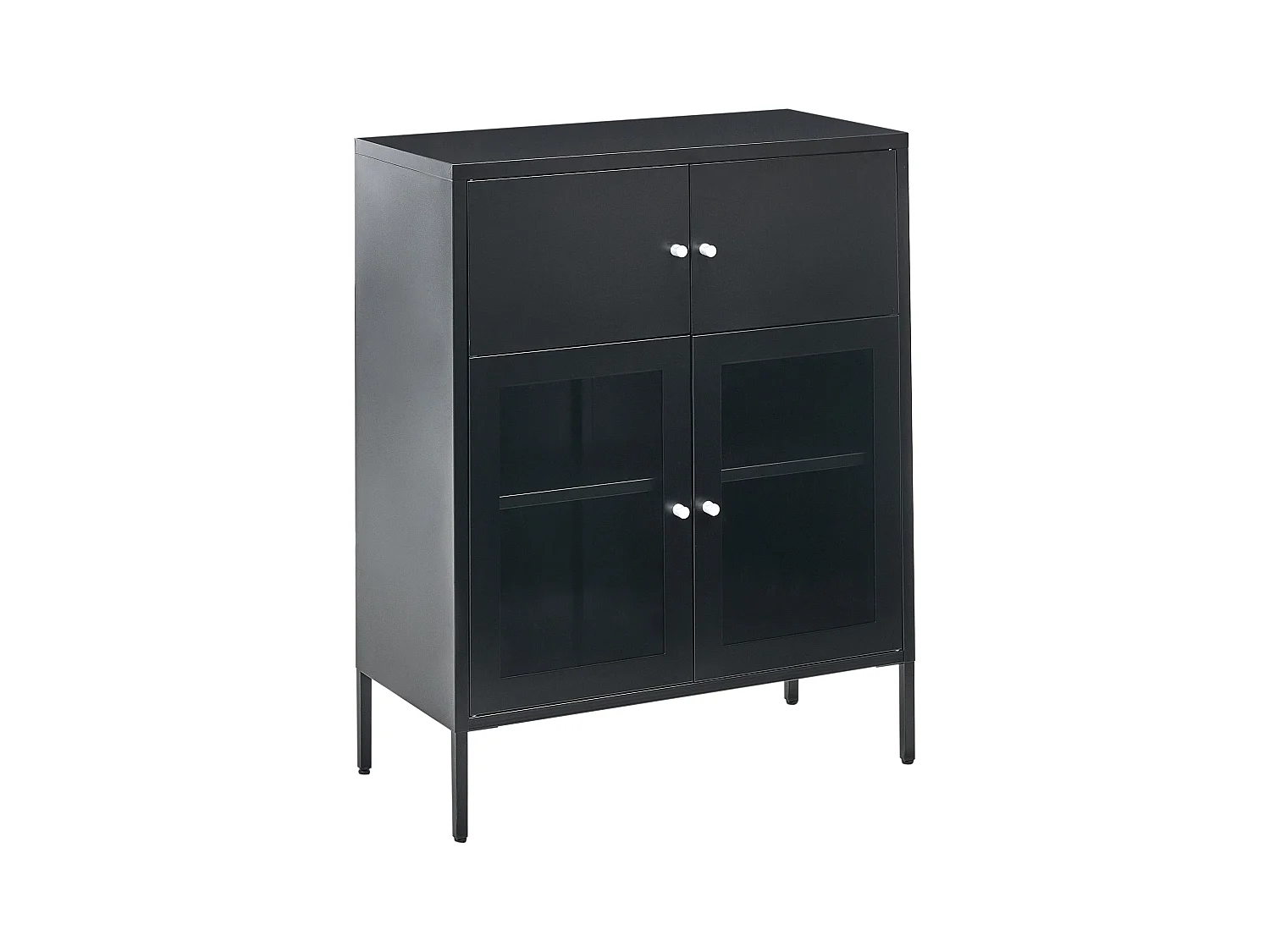 Buffet avec vitrine en verre ESHOLT Métal 80 cm Noir