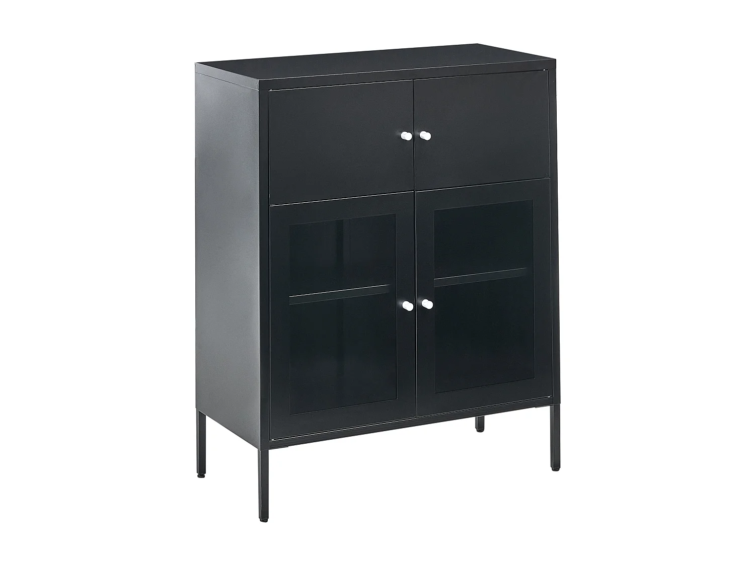 Buffet avec vitrine en verre ESHOLT Métal 80 cm Noir