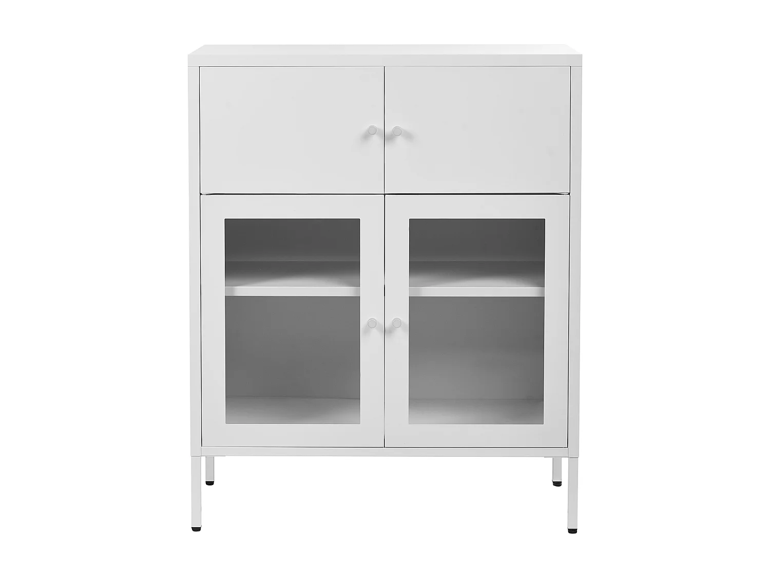 Buffet avec vitrine en verre ESHOLT Métal 80 cm Blanc