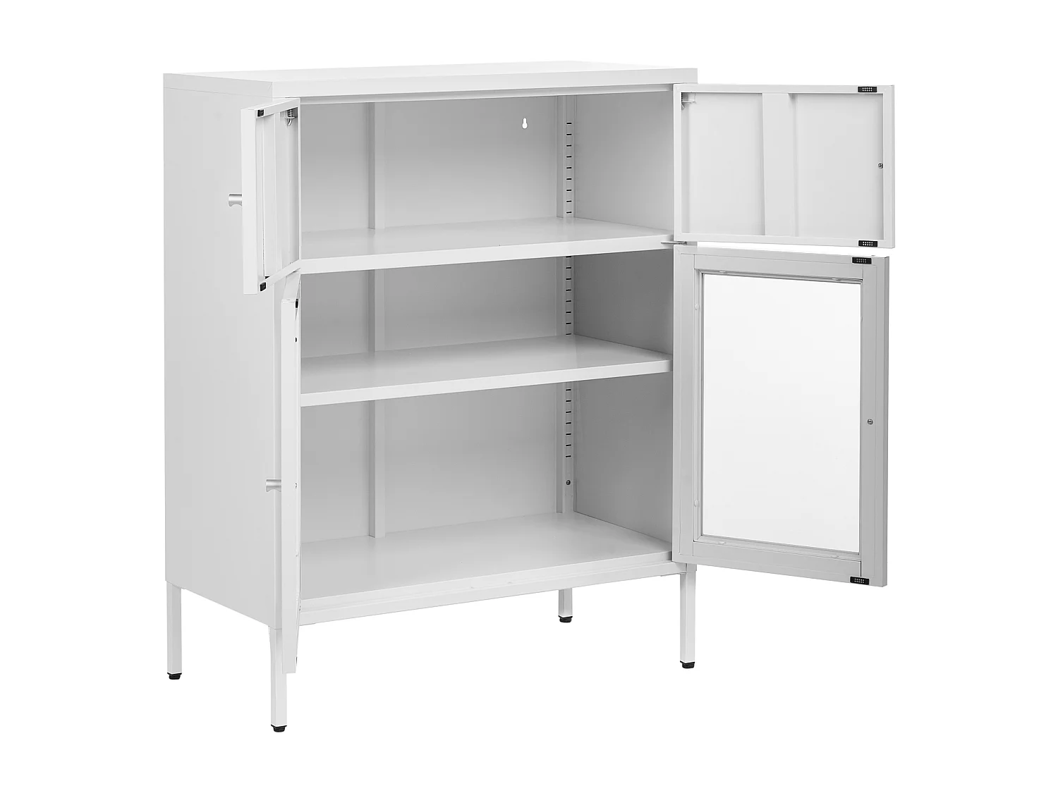 Buffet avec vitrine en verre ESHOLT Métal 80 cm Blanc