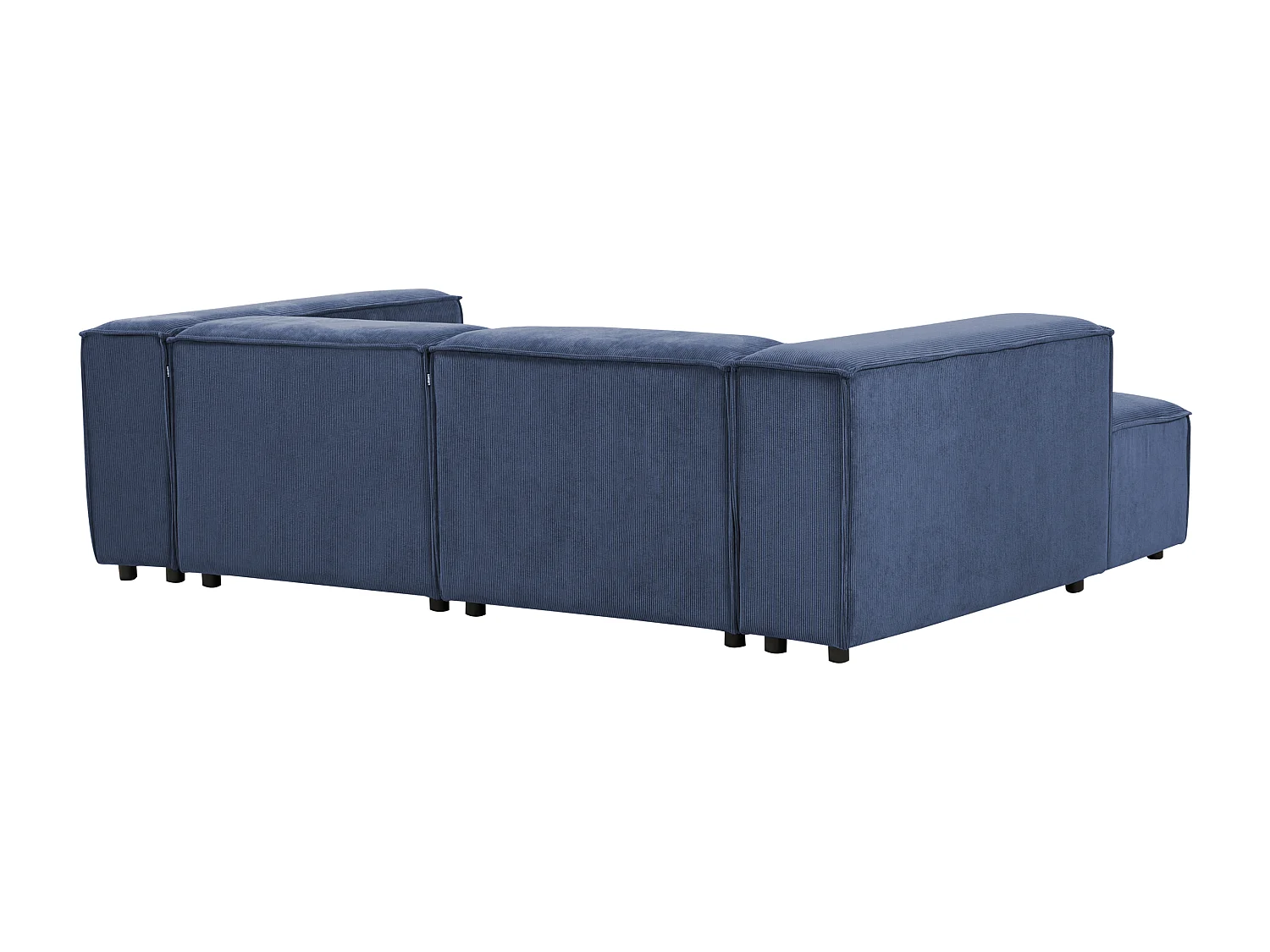 Canapé d'angle modulable 3 places ARDAL Velours côtelé Bleu foncé Côté droit