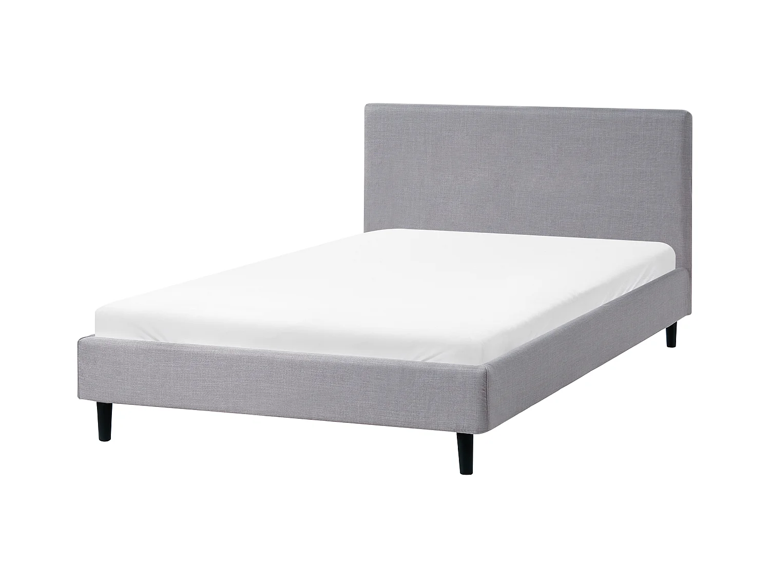 Lit avec sommier Tissu FITOU 120 x 200 cm Gris clair