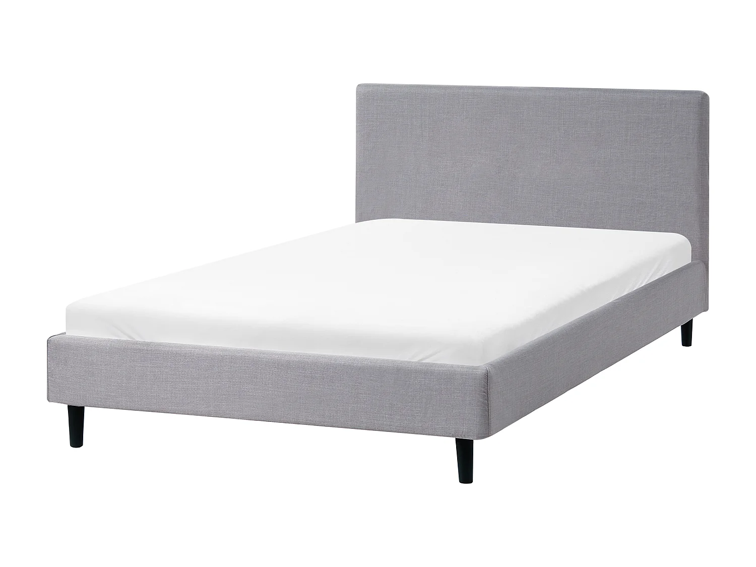 Lit avec sommier Tissu FITOU 120 x 200 cm Gris clair