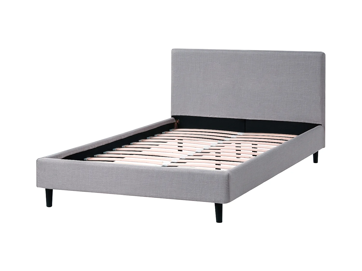 Lit avec sommier Tissu FITOU 120 x 200 cm Gris clair