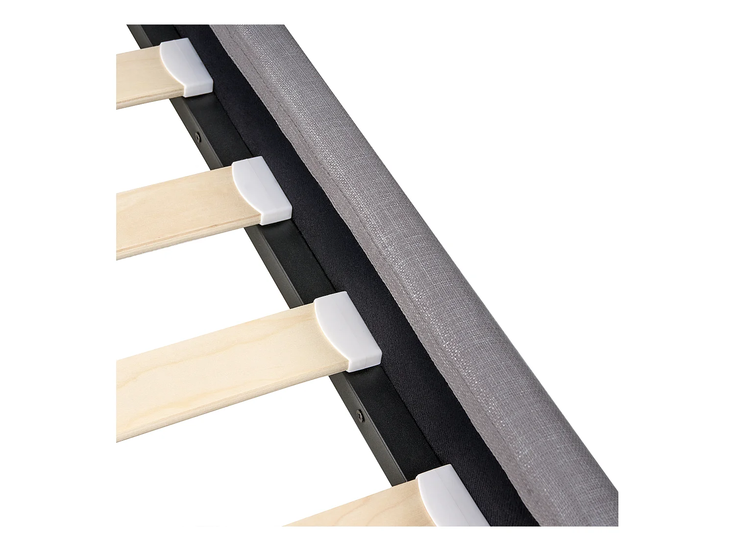 Lit avec sommier Tissu FITOU 120 x 200 cm Gris clair