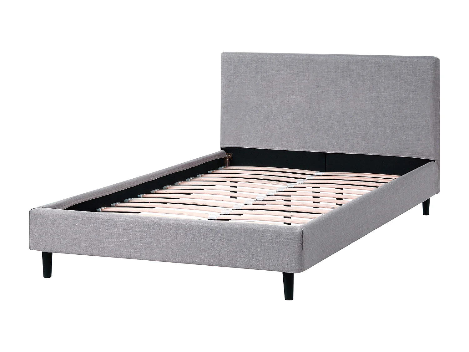 Lit avec sommier Tissu FITOU 120 x 200 cm Gris clair