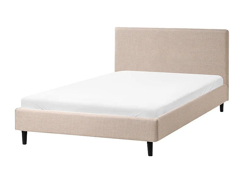Lit avec sommier Tissu FITOU 120 x 200 cm Beige