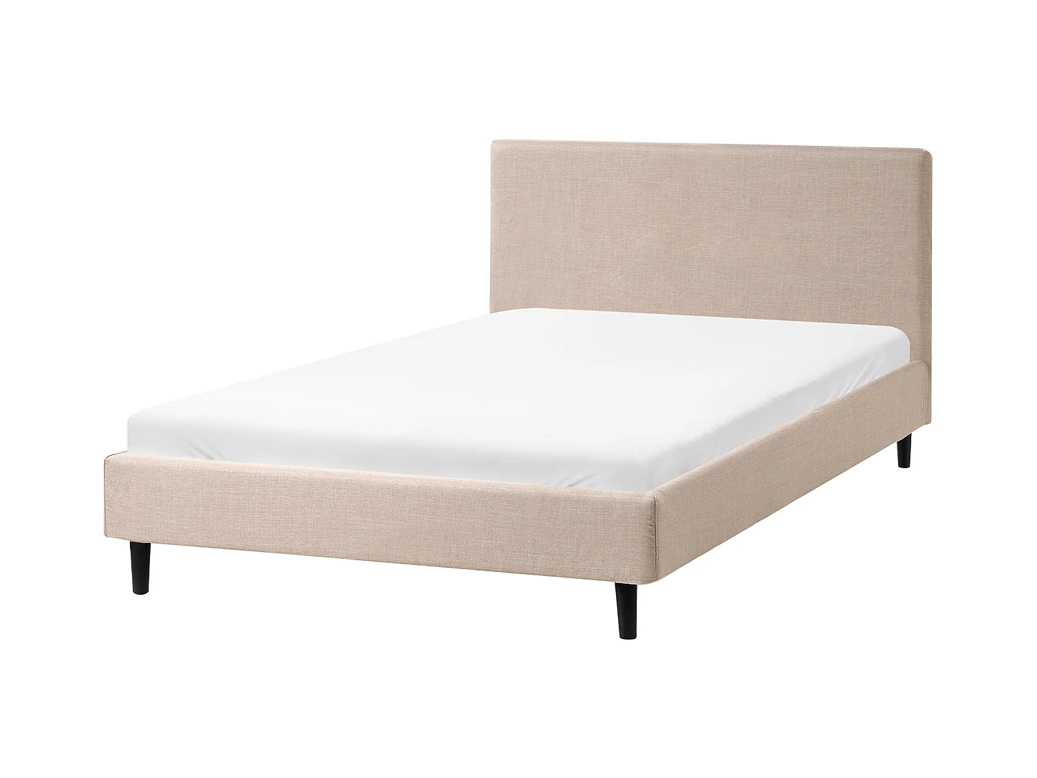 Lit avec sommier Tissu FITOU 120 x 200 cm Beige