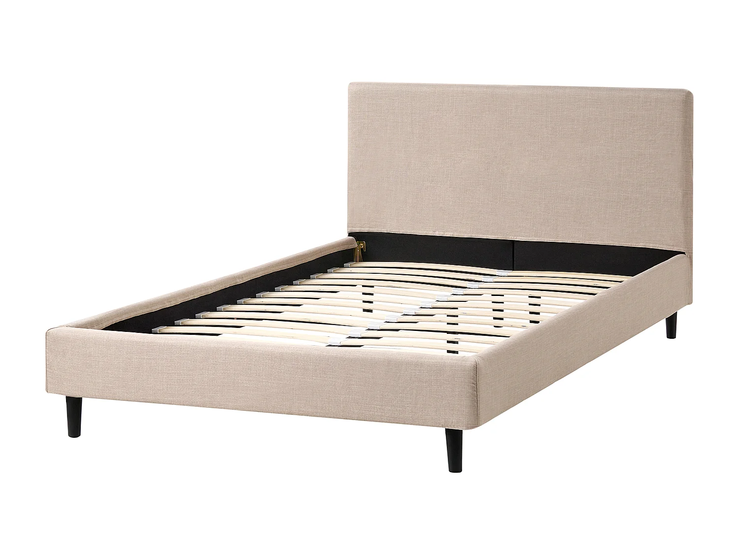 Lit avec sommier Tissu FITOU 120 x 200 cm Beige