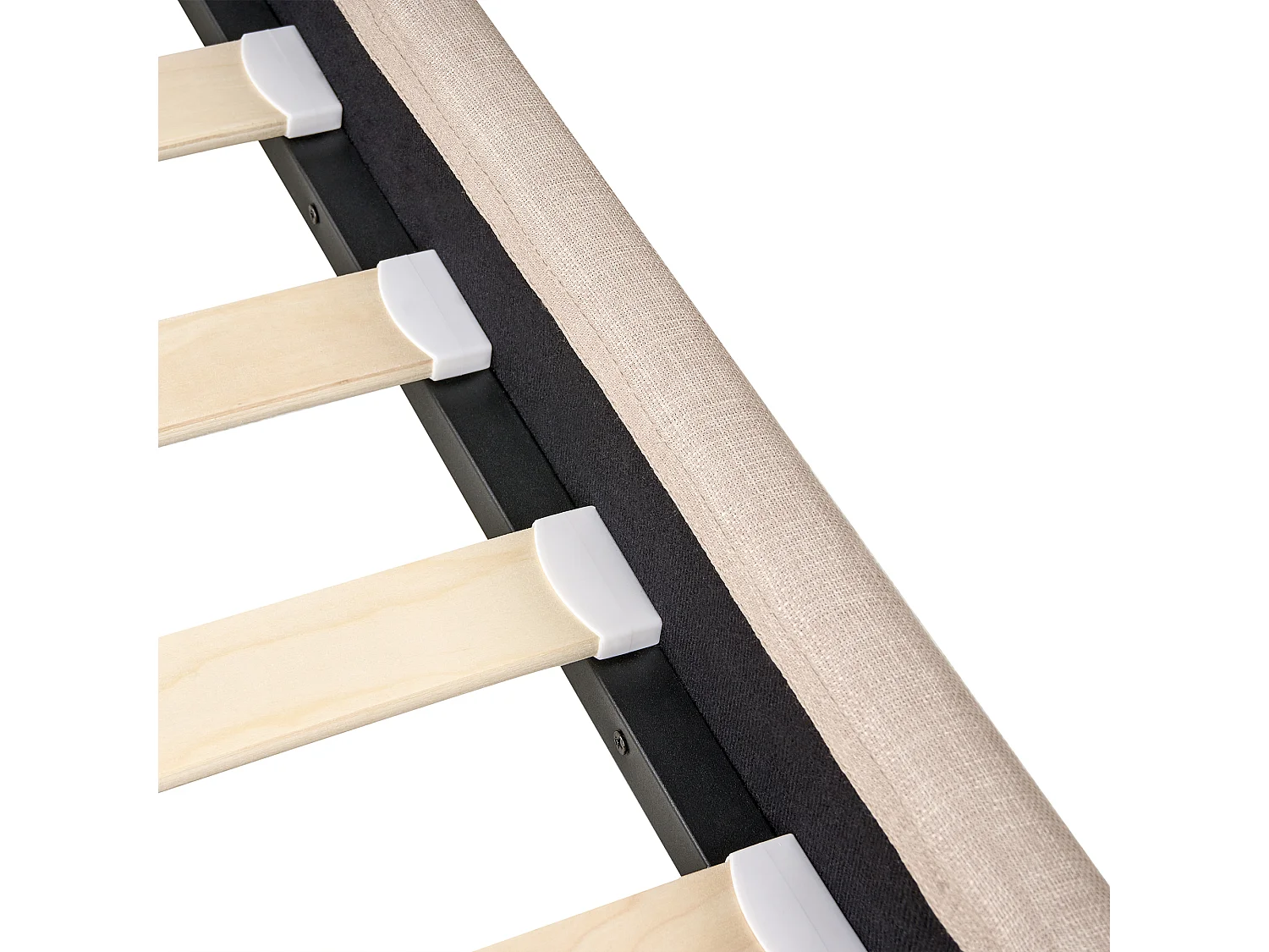 Lit avec sommier Tissu FITOU 120 x 200 cm Beige