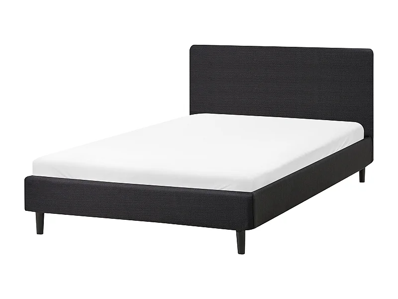Lit avec sommier Tissu FITOU 120 x 200 cm Noir