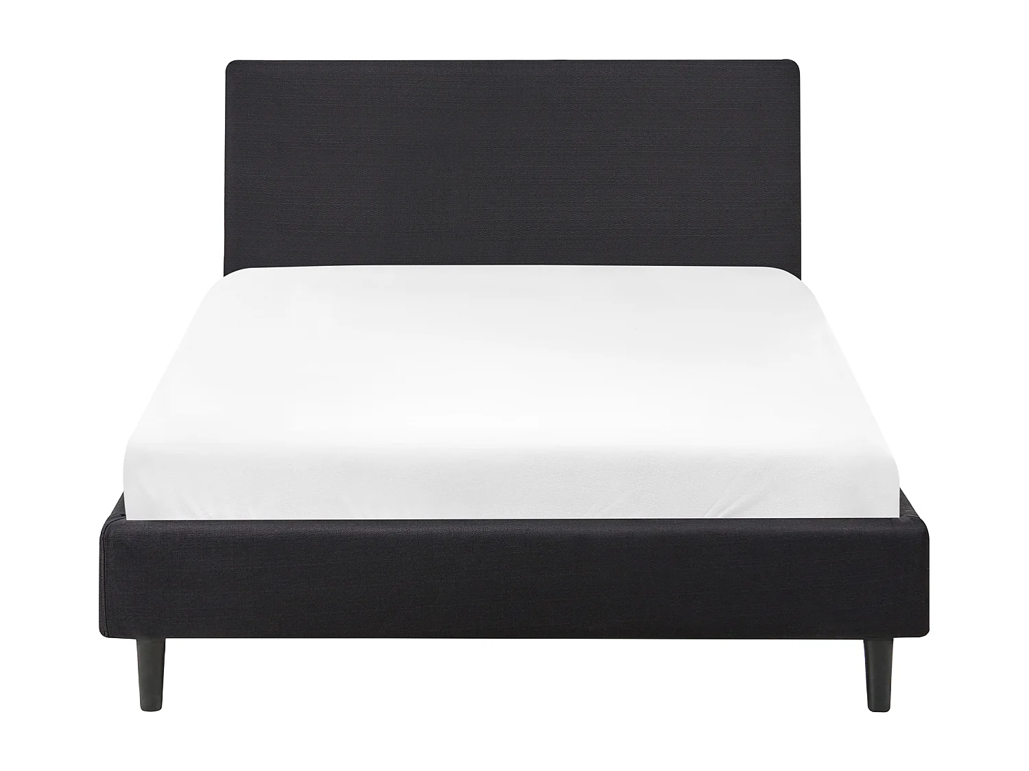 Lit avec sommier Tissu FITOU 120 x 200 cm Noir