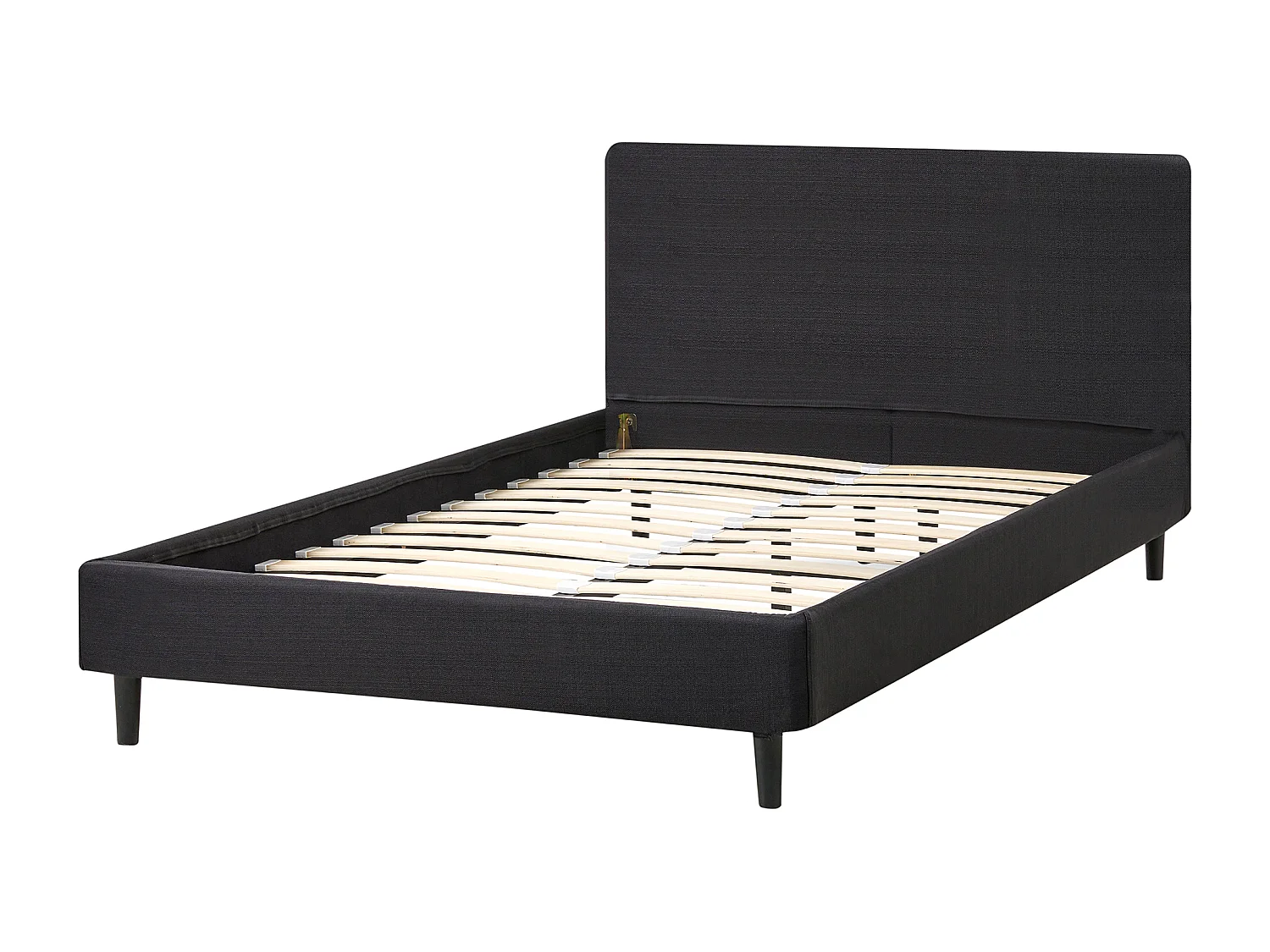 Lit avec sommier Tissu FITOU 120 x 200 cm Noir