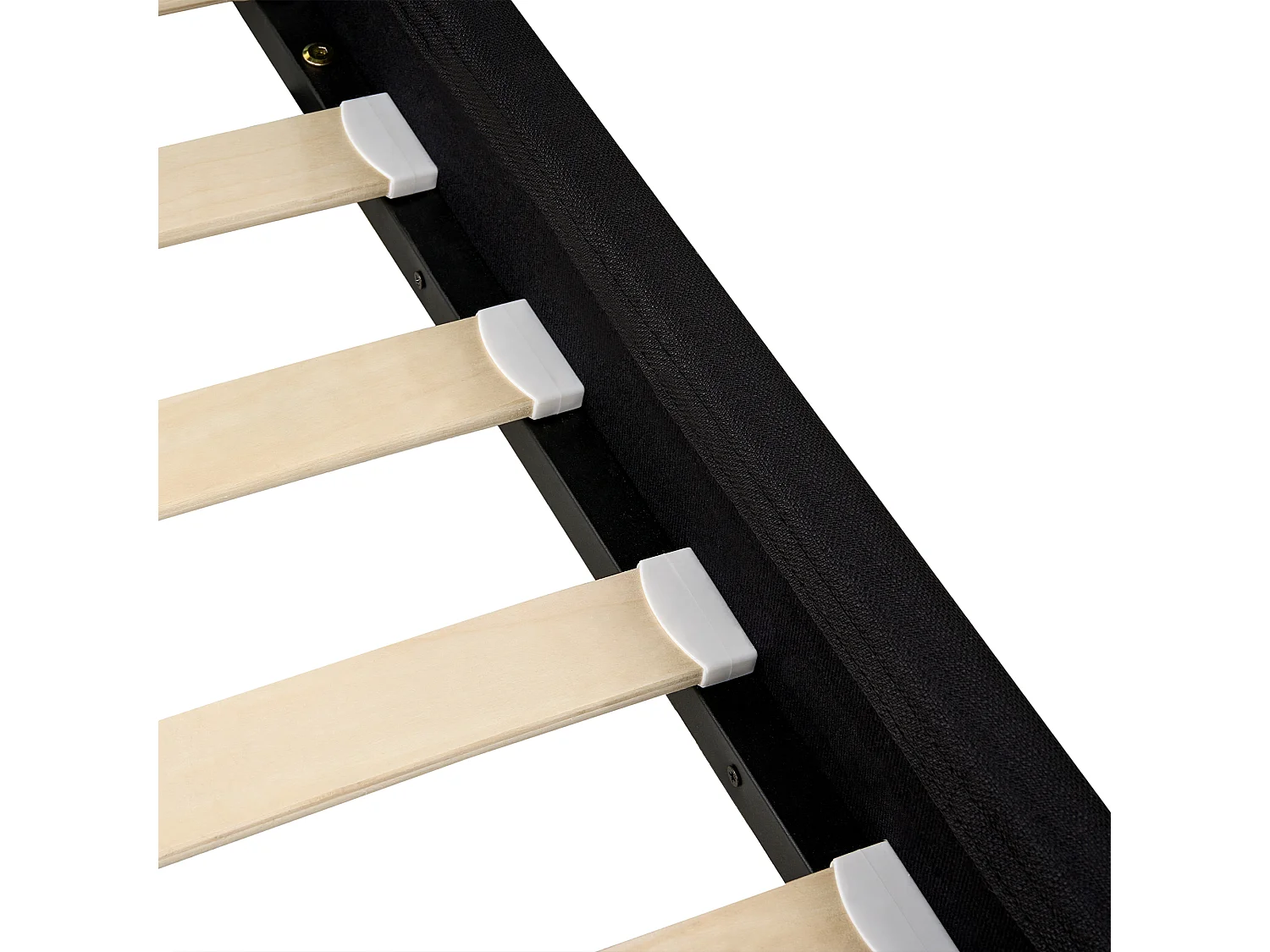 Lit avec sommier Tissu FITOU 120 x 200 cm Noir