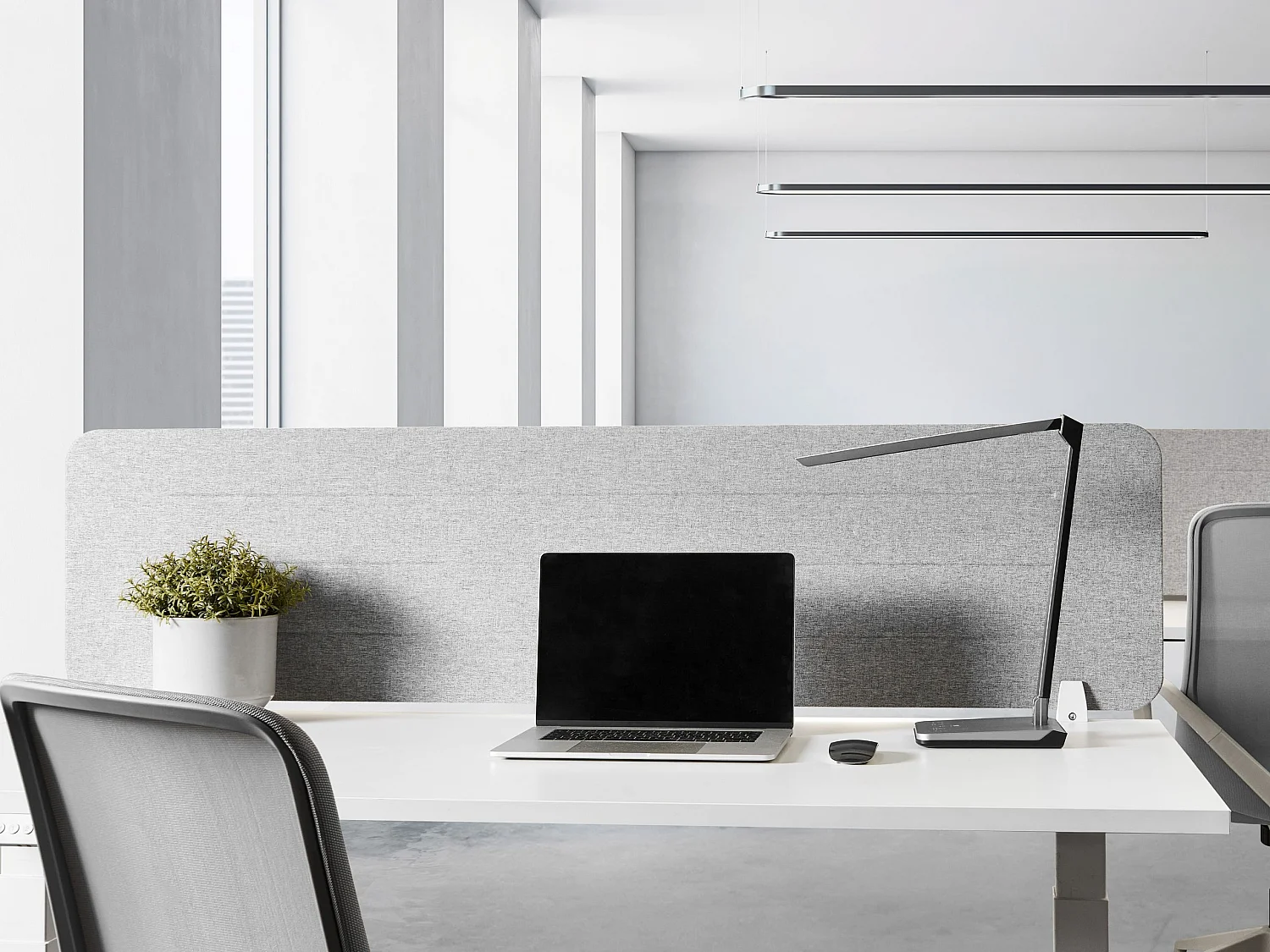 Séparateur de bureau 160 x 40 cm gris clair ZIGGY