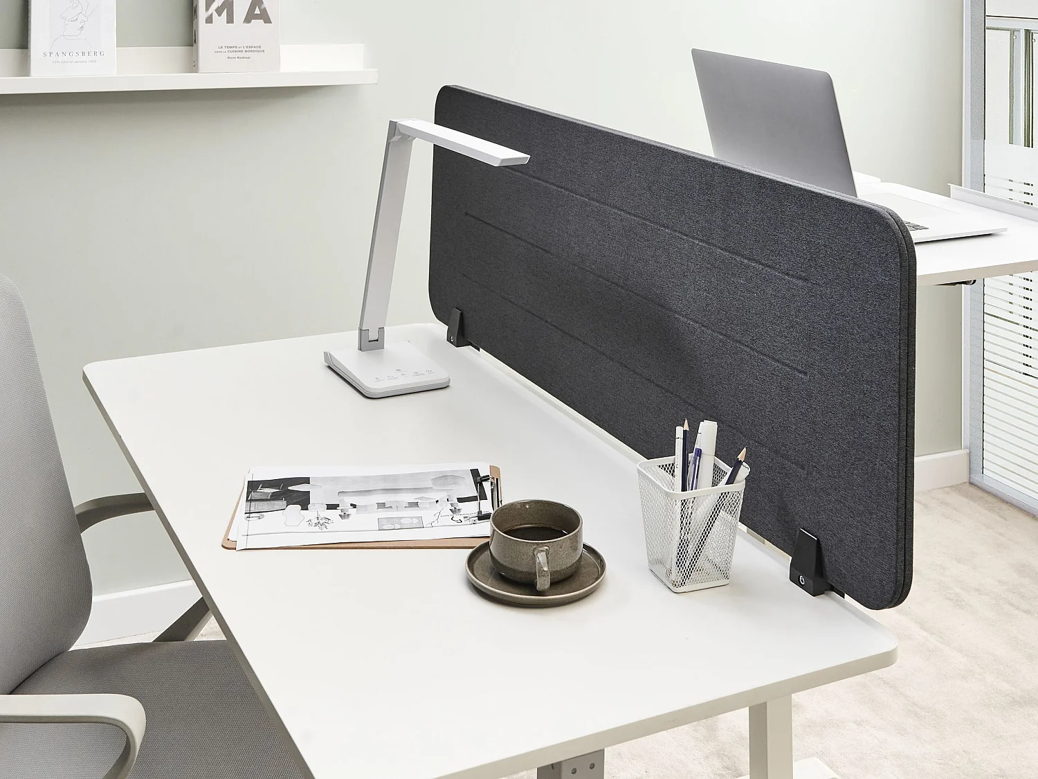 Cloison amovible de bureau ZIGGY Gris foncé