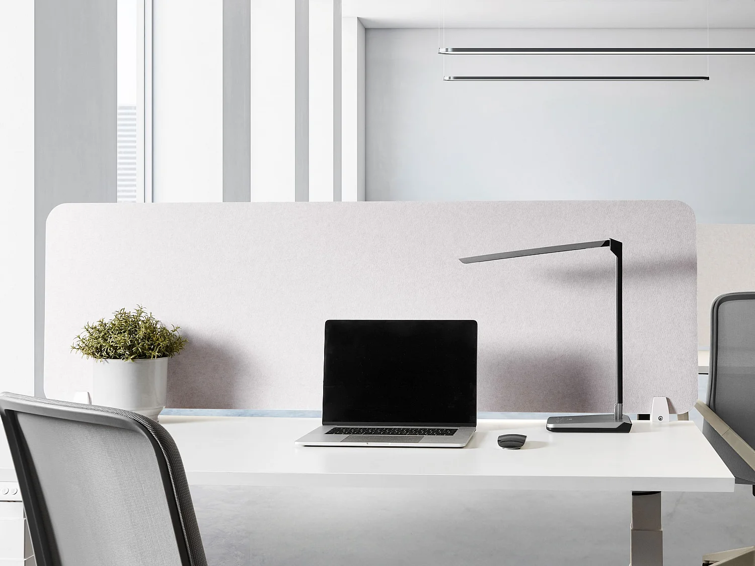 Séparateur de bureau 160 x 50 cm blanc cassé SPLIT