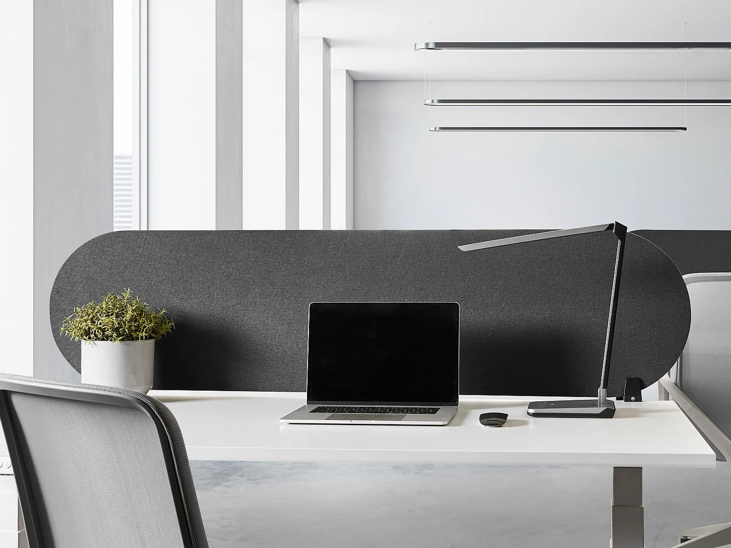 Séparateur de bureau 160 x 40 cm gris foncé SPARKY