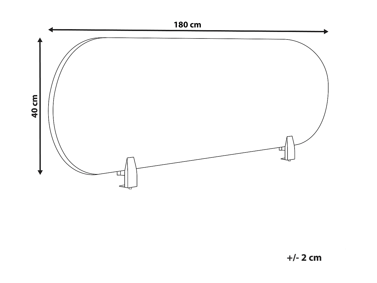 Séparateur de bureau 180 x 40 cm gris foncé SPARKY