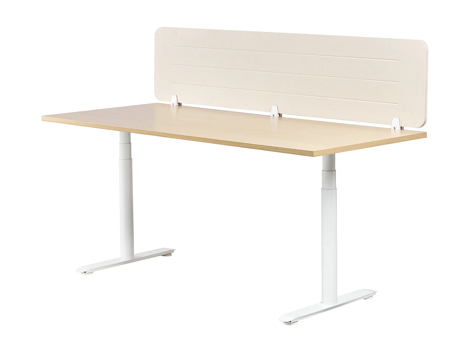 Séparateur de bureau 180 x 40 cm beige clair ZIGGY