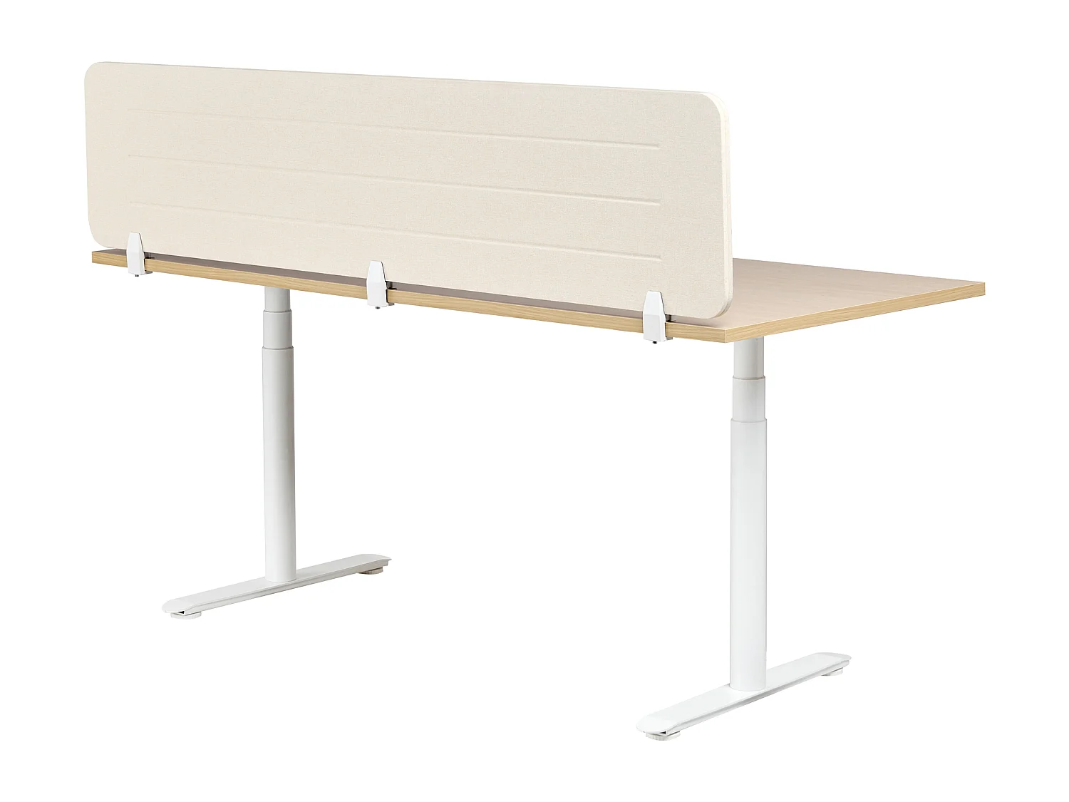 Séparateur de bureau 180 x 40 cm beige clair ZIGGY