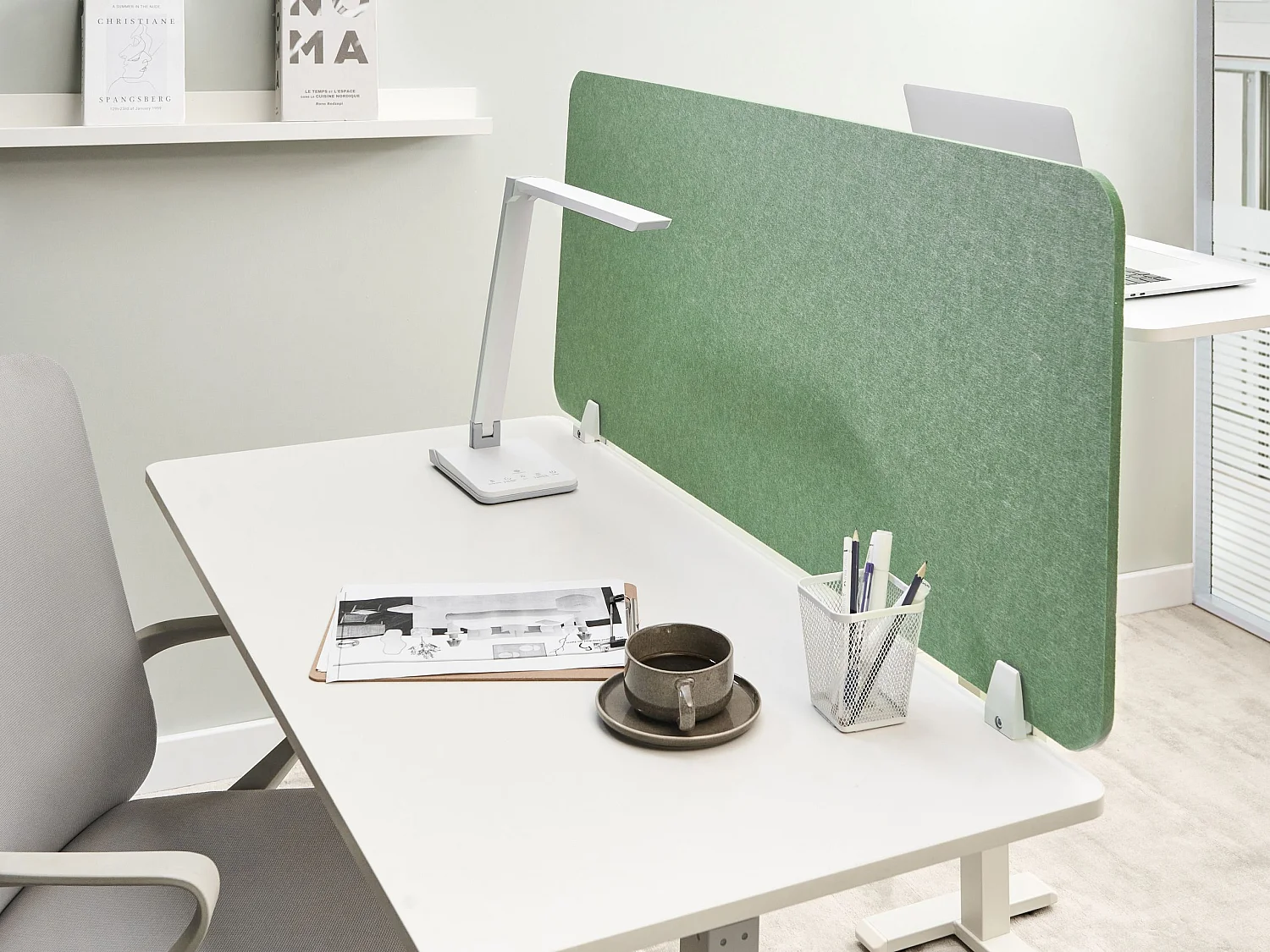 Séparateur de bureau 120 x 50 cm vert SPLIT