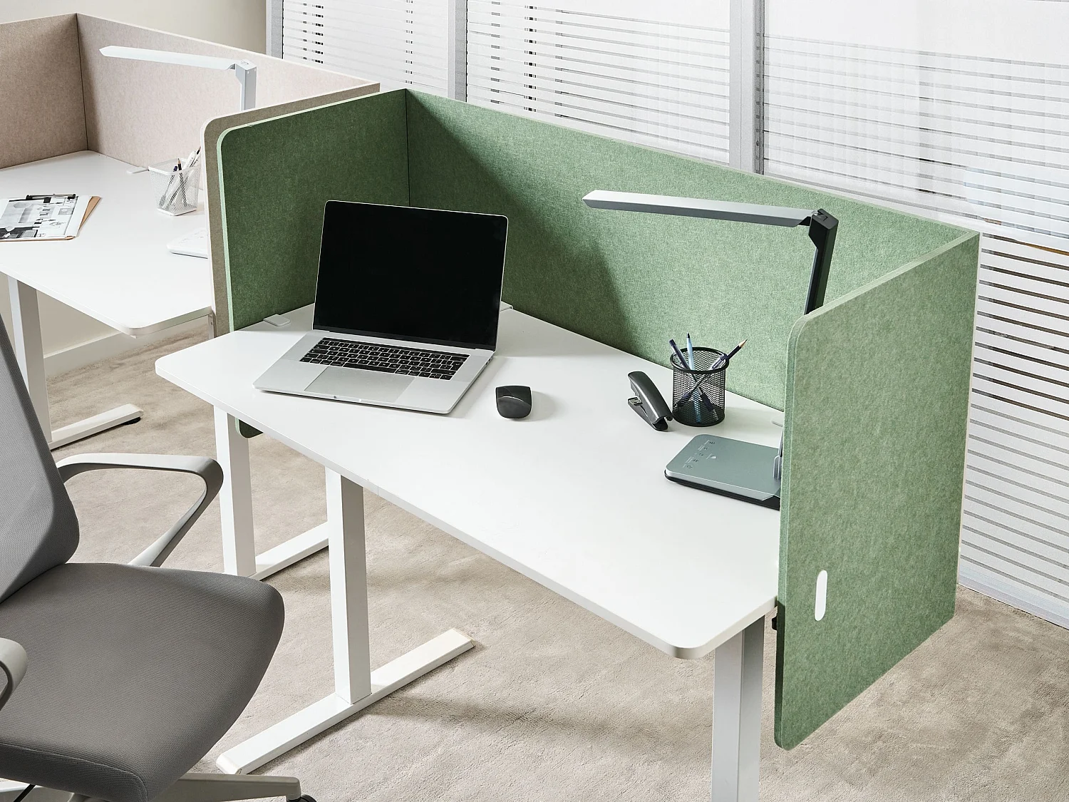 Séparateur de bureau 120 x 60 cm vert SOLOA