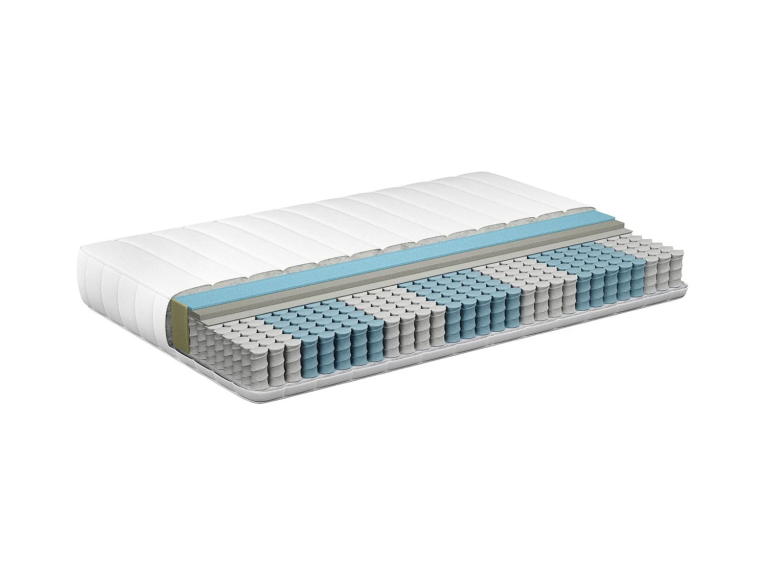 Matelas à ressorts ensachés en mousse à mémoire de forme FLUFFY H2/3 Moyen 120 x 200 cm