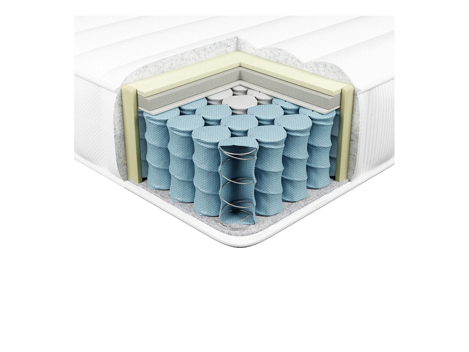 Matelas à ressorts ensachés en mousse à mémoire de forme CUSHY H2/3 Moyen 120 x 200 cm