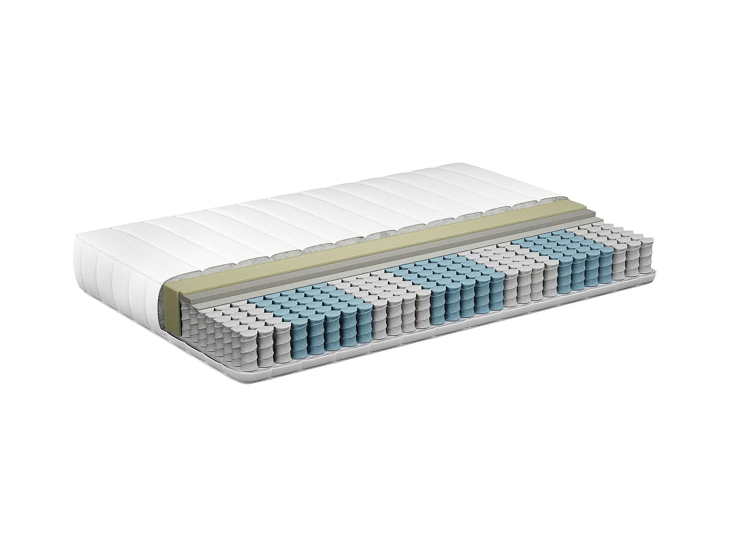 Matelas à ressorts ensachés en mousse à mémoire de forme CUSHY H2/3 Moyen 120 x 200 cm