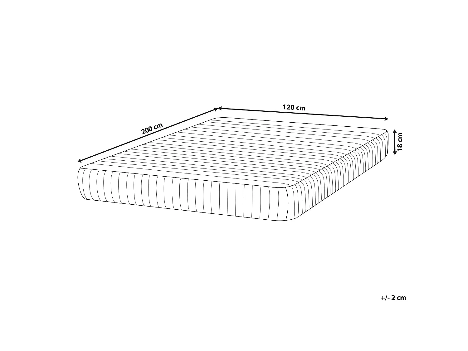 Matelas à ressorts ensachés en mousse à mémoire de forme DELIGHTFUL H3/4 Ferme 120 x 200 cm