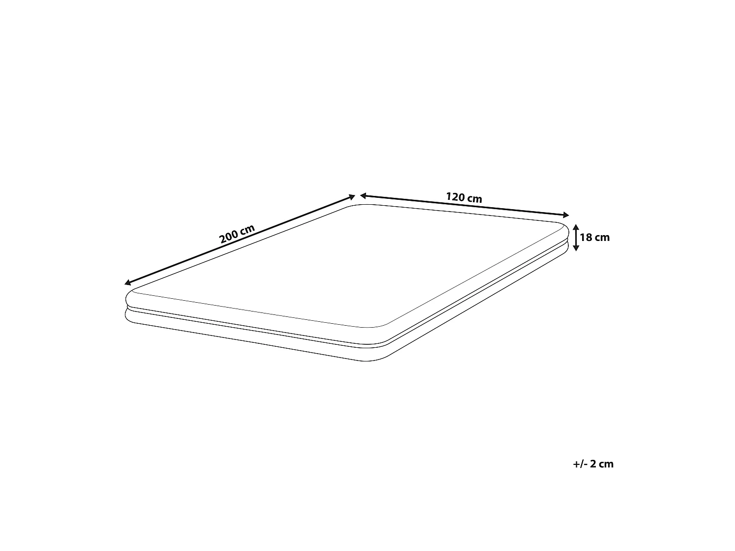 Matelas à mémoire de forme SERENITY H2/3 Moyen 120 x 200 cm