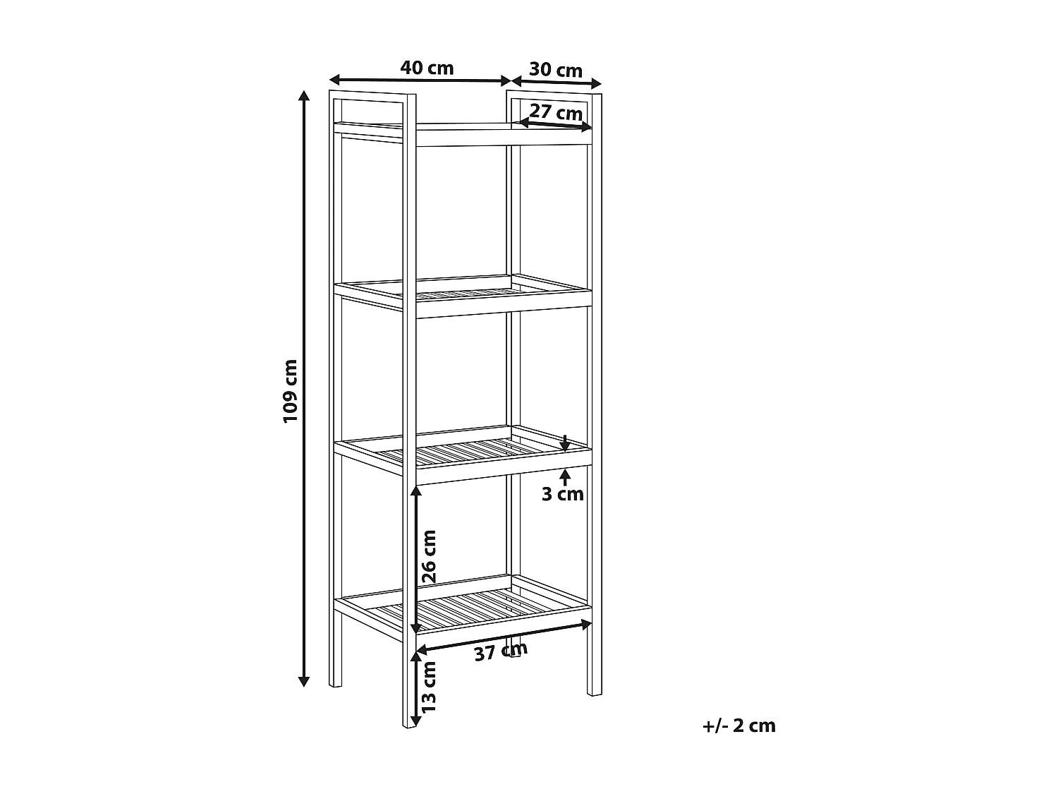Étagère à 4 niveaux TAJZARA Bambou Marron clair