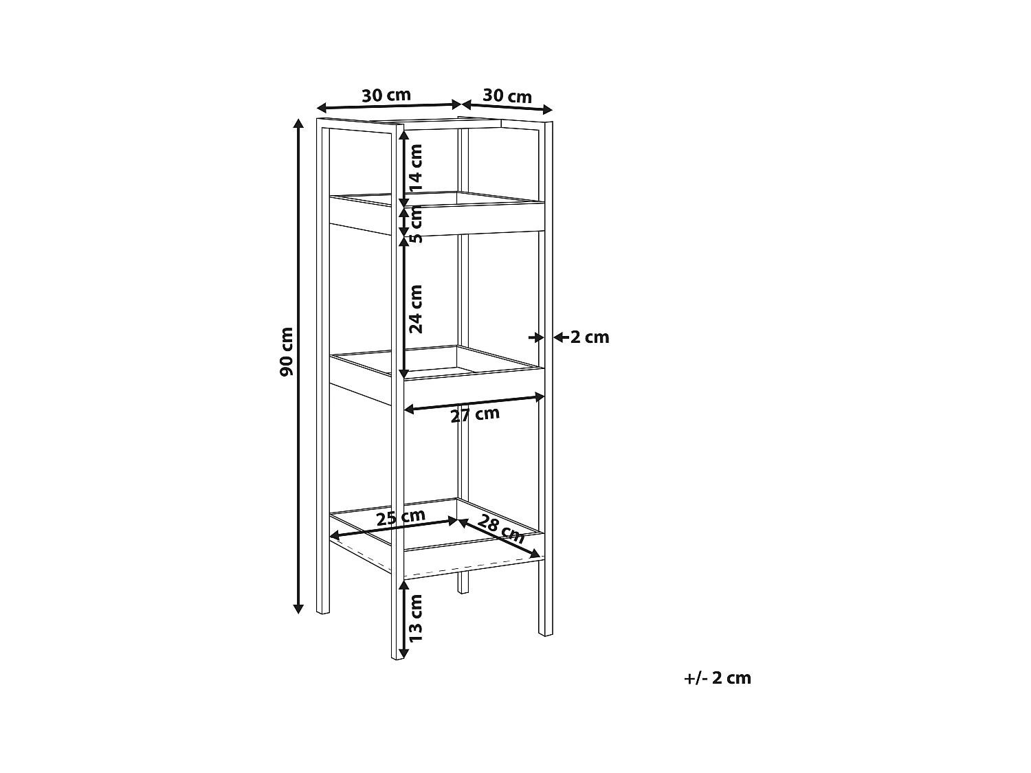 Étagère à 3 niveaux TAJZARA Bambou Marron clair