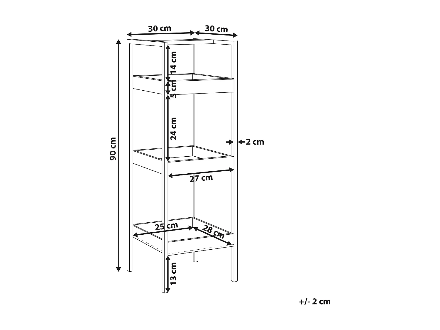 Étagère à 3 niveaux TAJZARA Bambou Marron clair