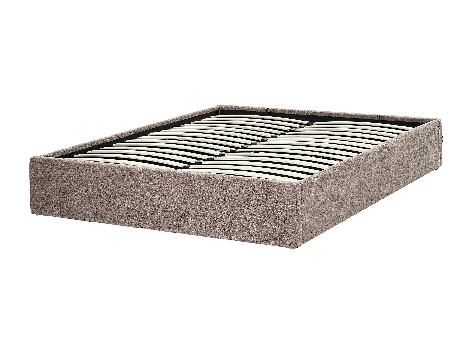 Ottoman Bed without Headboard DINAN Boucle Taupe 140 x 200 cm (EU Double)