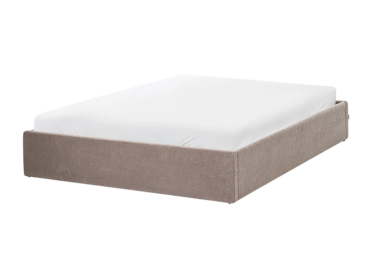 Ottoman Bed without Headboard DINAN Boucle Taupe 140 x 200 cm (EU Double)