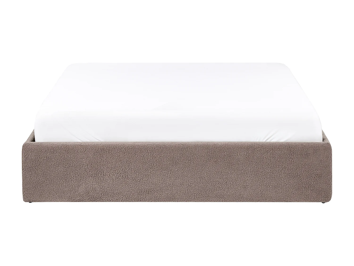 Ottoman Bed without Headboard DINAN Boucle Taupe 140 x 200 cm (EU Double)