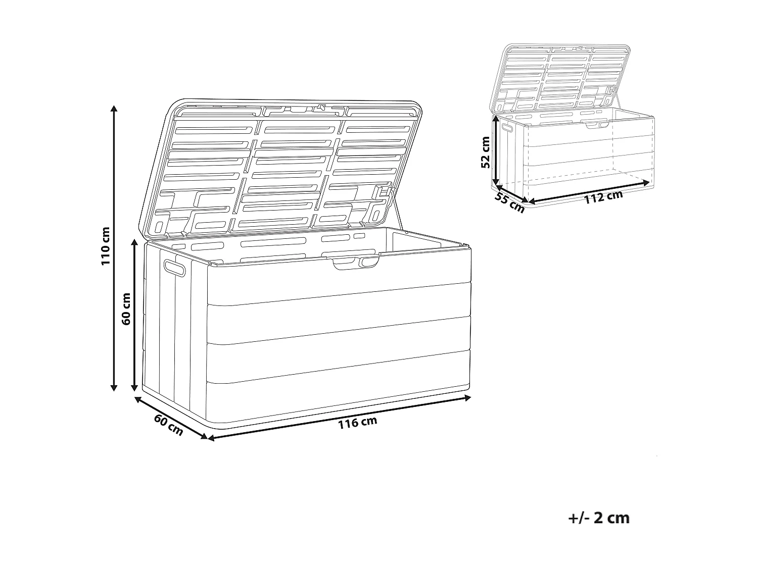 Coffre de rangement MILIES 116 cm 60 cm Blanc