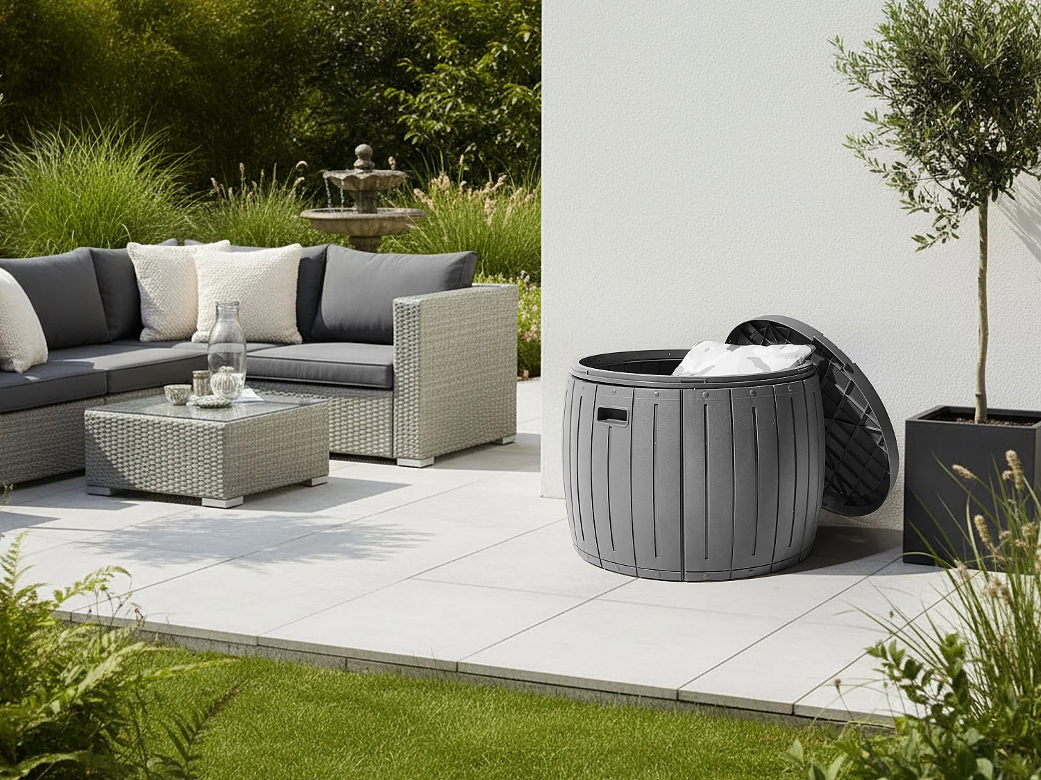 Coffre de rangement PRINOS 56 cm 56 cm Gris