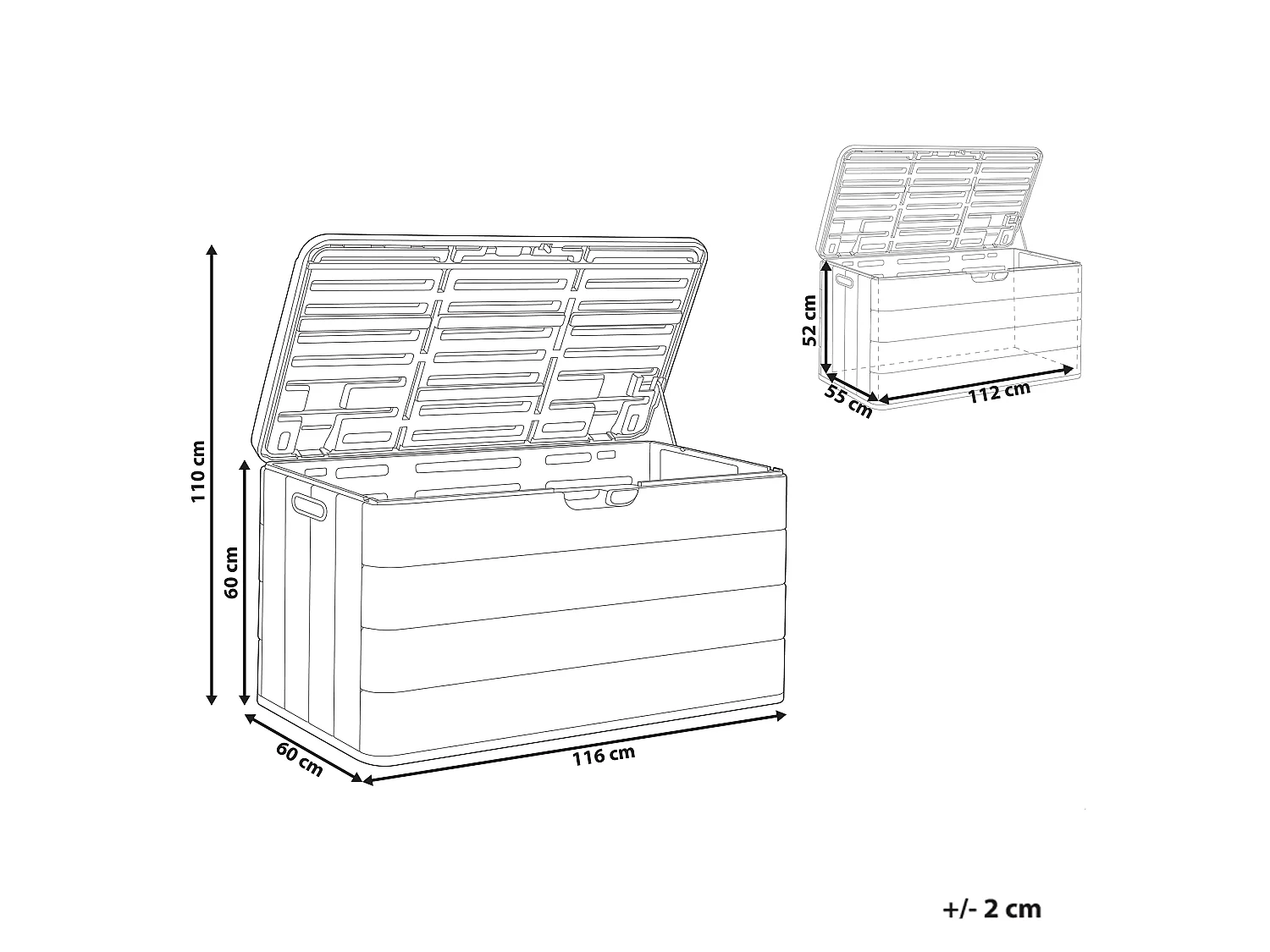 Storage Box MILIES 116 cm 60 cm Brown