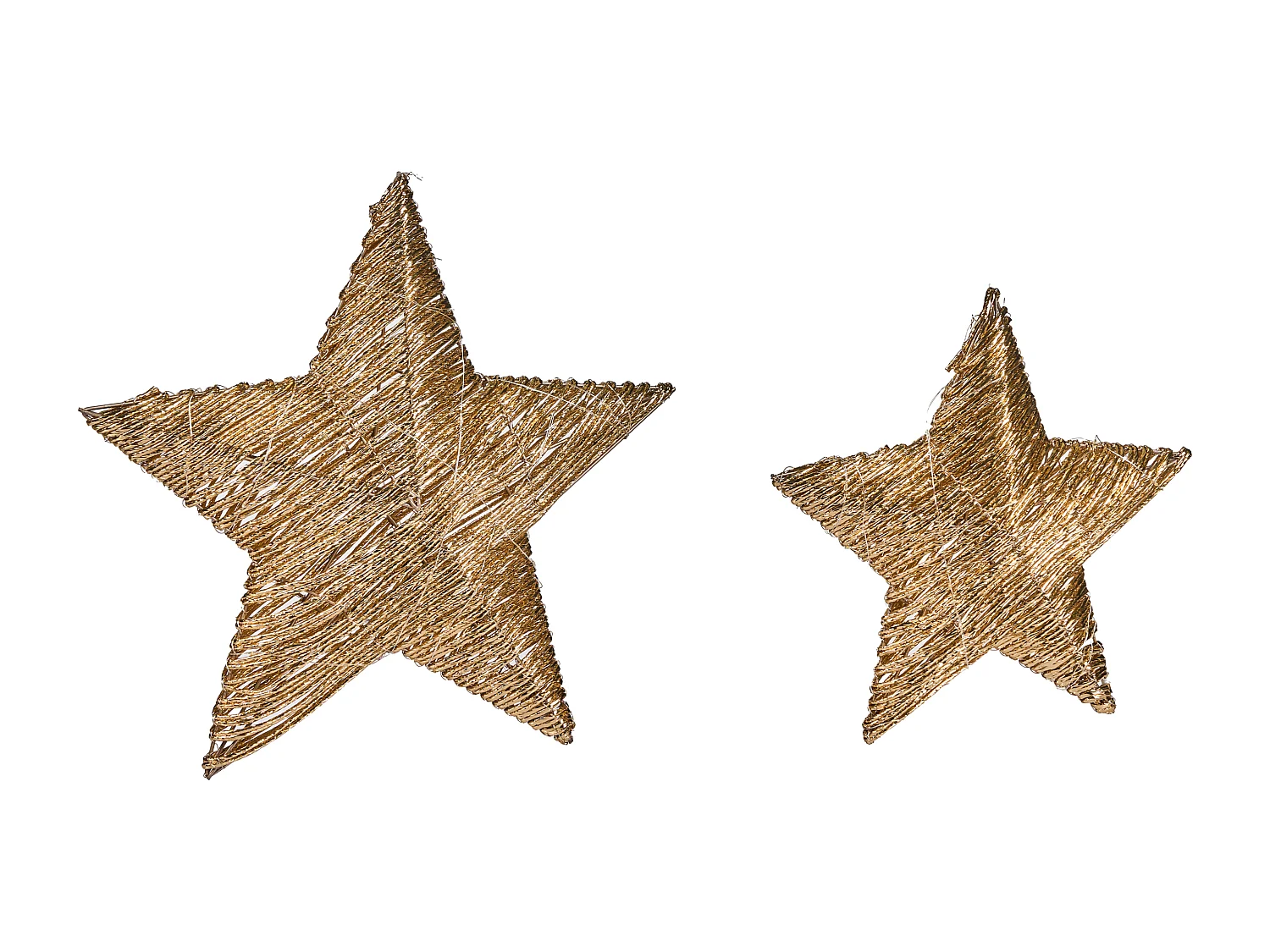 Lot de 2 décorations de Noël LED HAMPEN Étoile 24/30 cm Doré