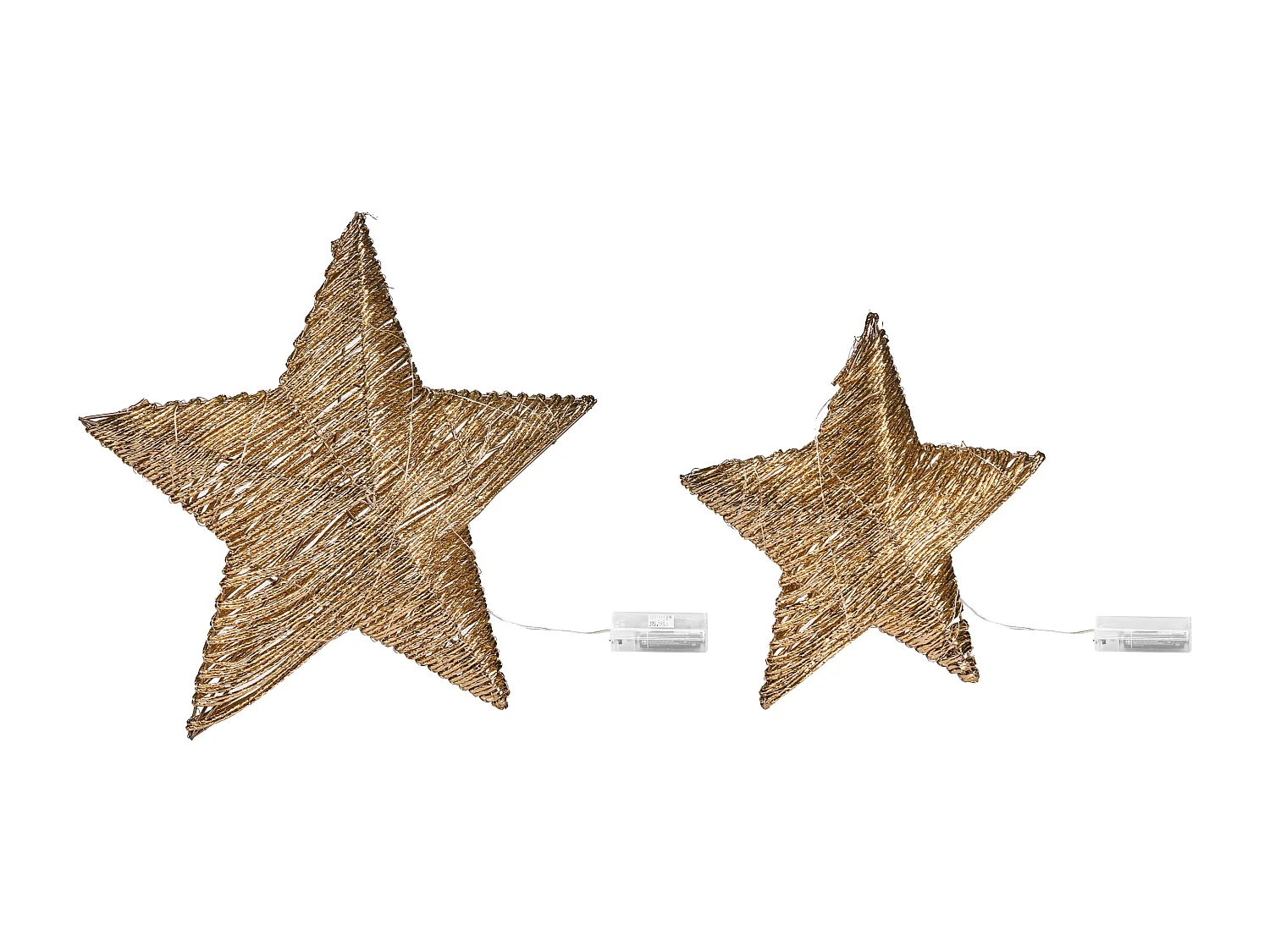 Lot de 2 décorations de Noël LED HAMPEN Étoile 24/30 cm Doré