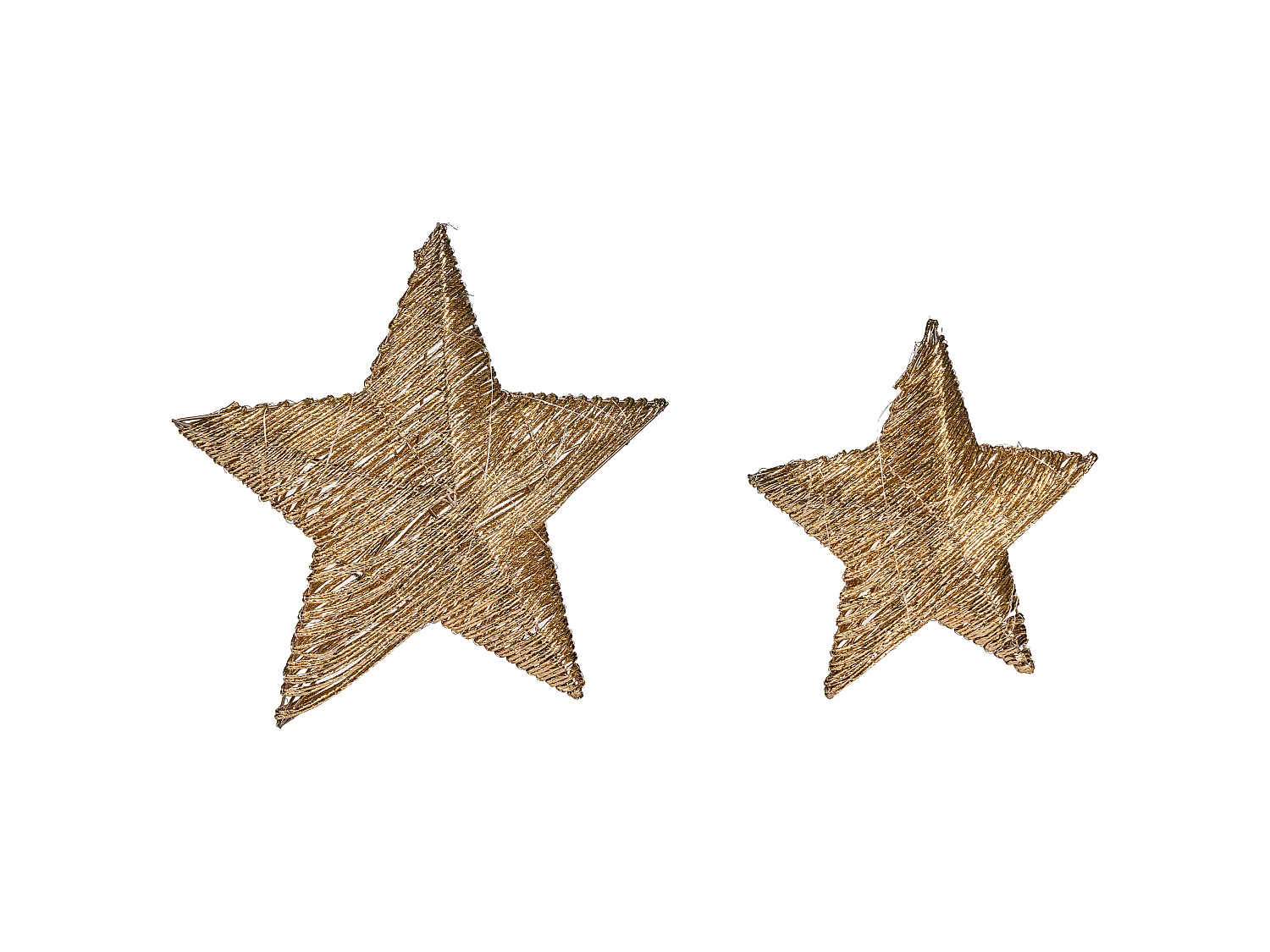 Set of 2 Christmas Decorations LED HAMPEN Star 24/30 cm Gold