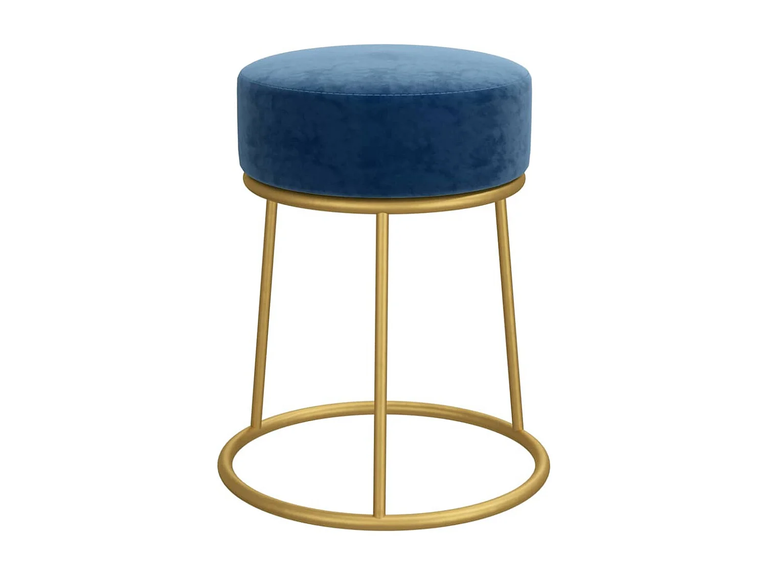 Tabouret assise forme ronde bleue 30 x 30 x 38 cm DEC026370