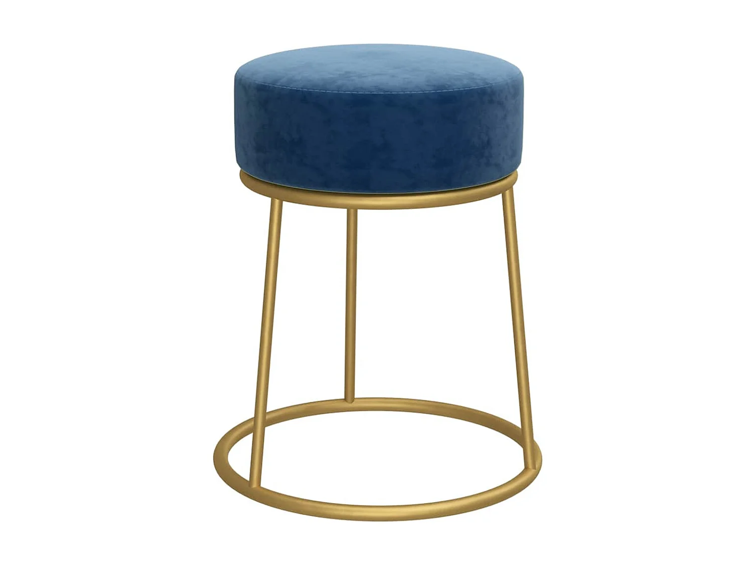 Tabouret assise forme ronde bleue 30 x 30 x 38 cm DEC026370