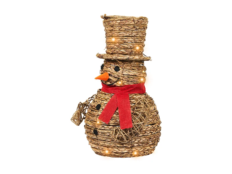 Décoration de Noël LED OLAFSVIK Bonhomme de neige 52 cm Naturel