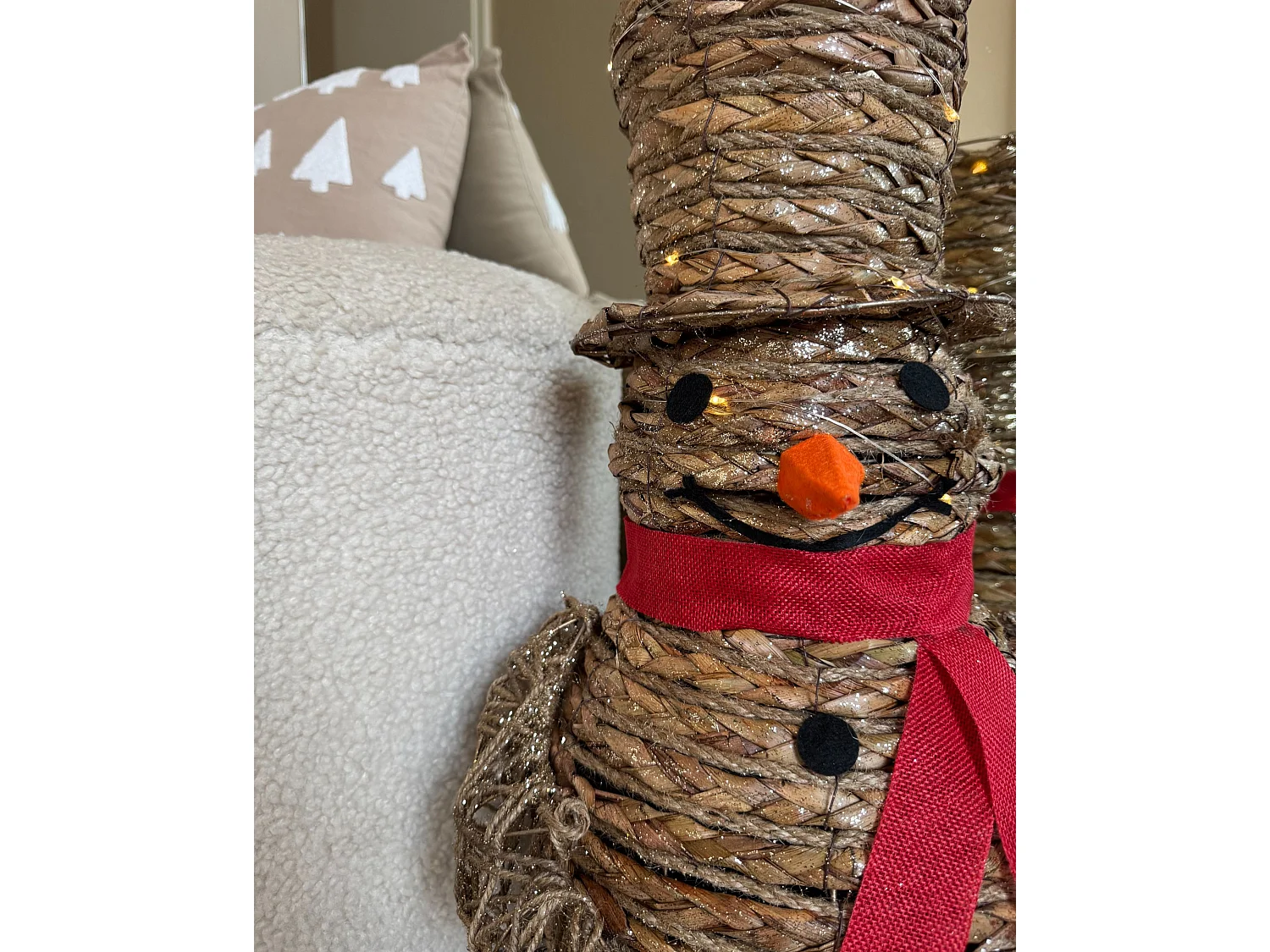 Décoration de Noël LED OLAFSVIK 52 cm Bonhomme de neige Naturel