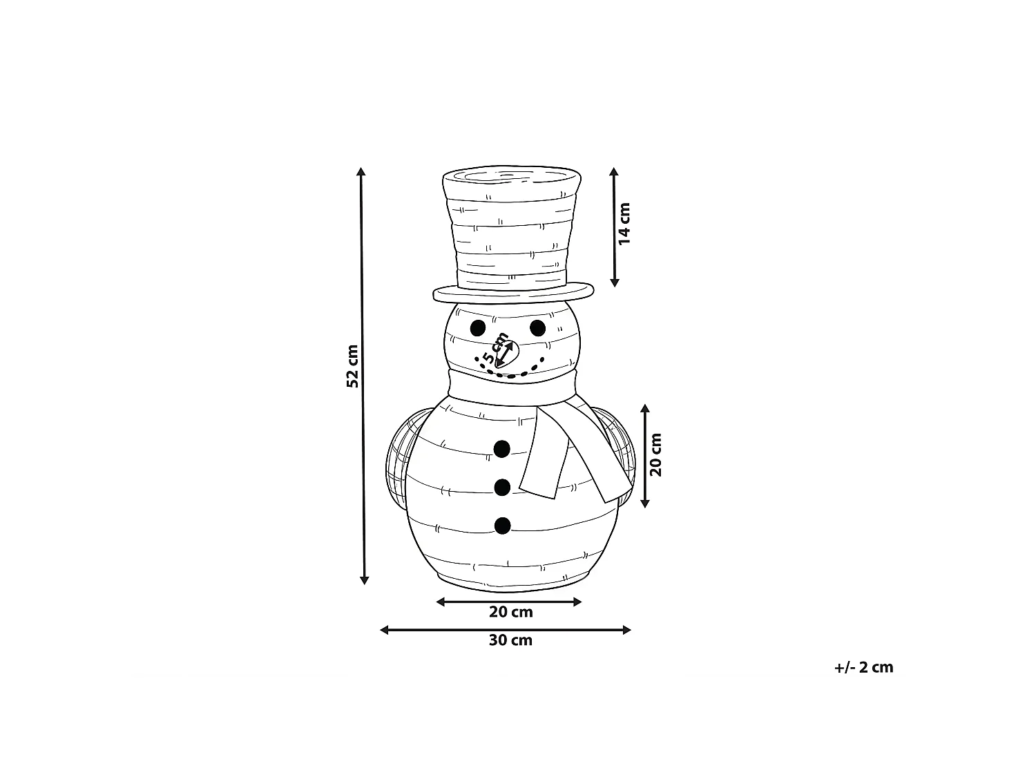 Décoration de Noël LED OLAFSVIK 52 cm Bonhomme de neige Naturel