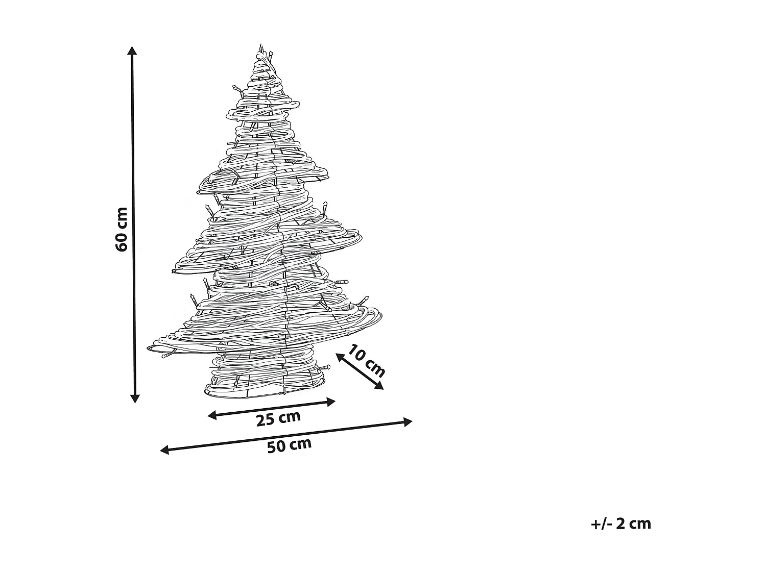 Décoration de Noël LED FURESO Arbre de Noël 60 cm Naturel